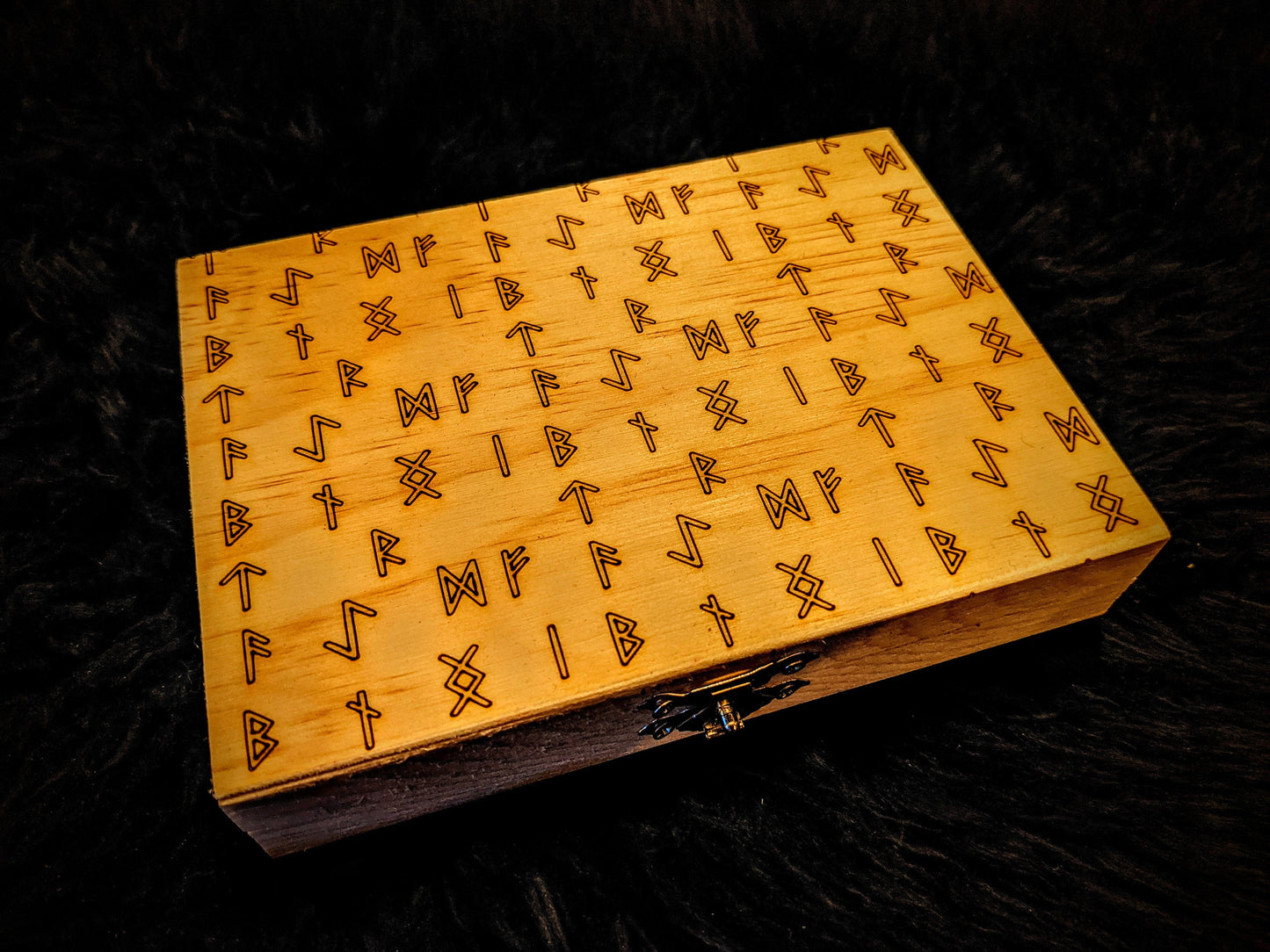 Runamal Rune Cards Wood Rune Set with Box Elder Futhark Norse Pagan Asatru