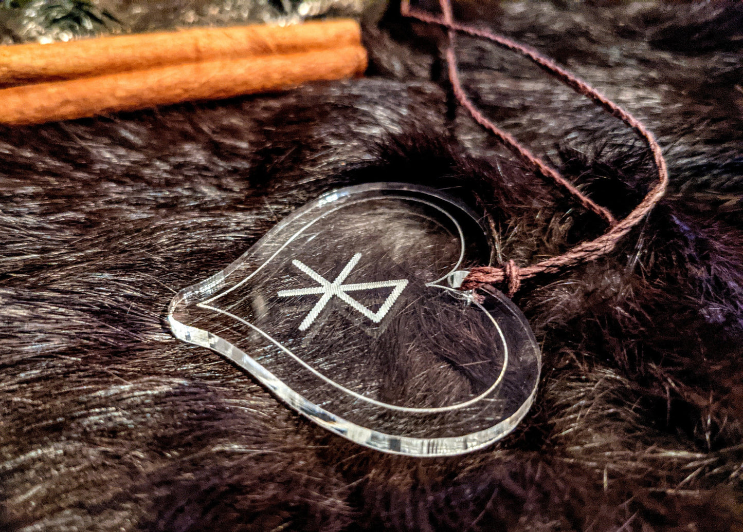 Love Bindrune Norse Pagan Love Heart Necklace | Hanger | Decor | Car Mirror | Valentine's Gift | Rune