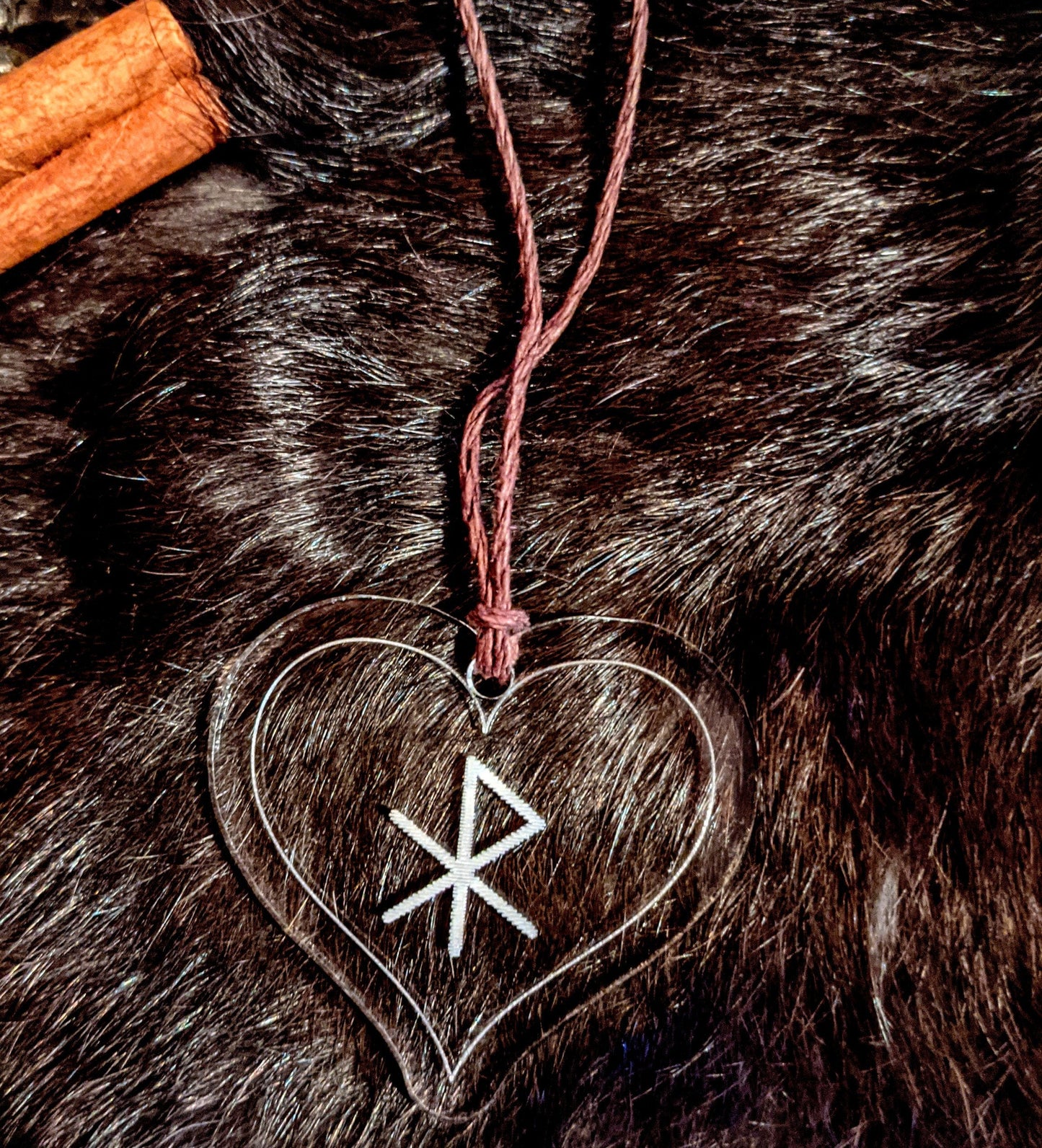 Love Bindrune Norse Pagan Love Heart Necklace | Hanger | Decor | Car Mirror | Valentine's Gift | Rune