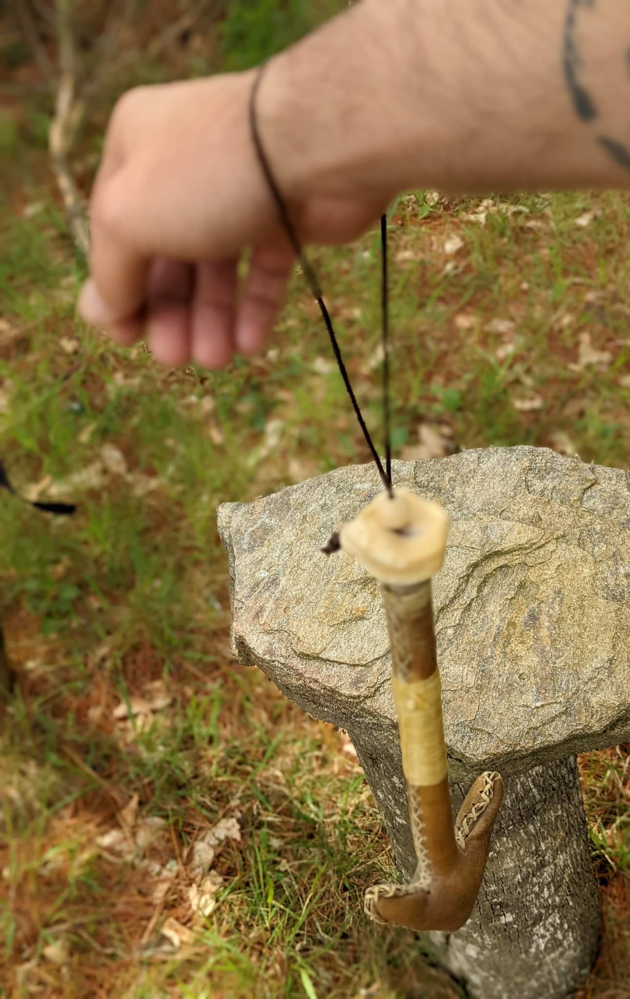 Tiwaz / Arrow Elk Hide & Elk Bone Rattle | Shaman Rattle