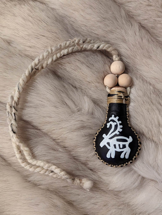Reindeer Hide Wearable Necklace Rattle