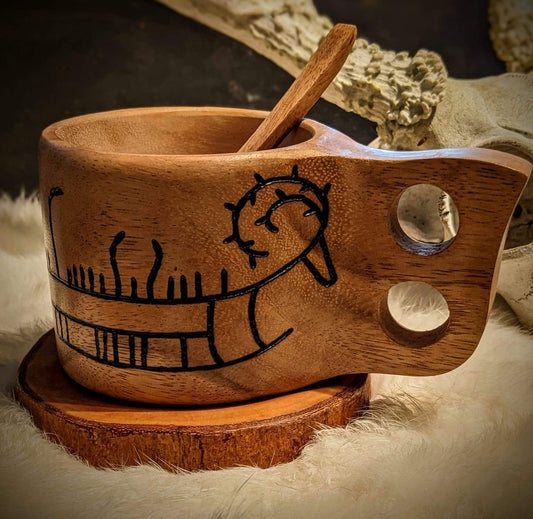 Drakkar Wood Kuksa Gift Set | Coaster | Spoon