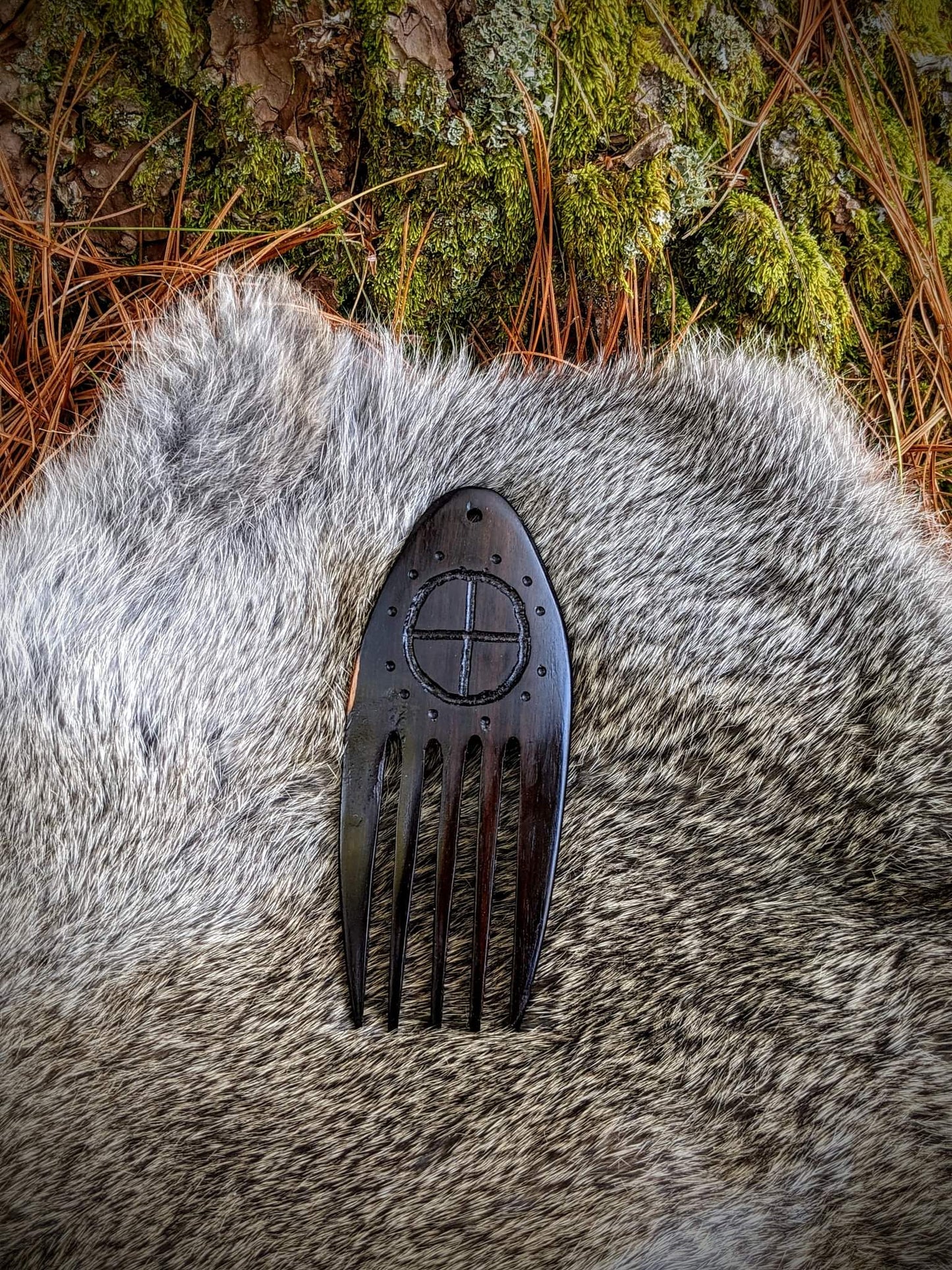 Hand Carved Brazilian Rosewood Beard / Hair Pick