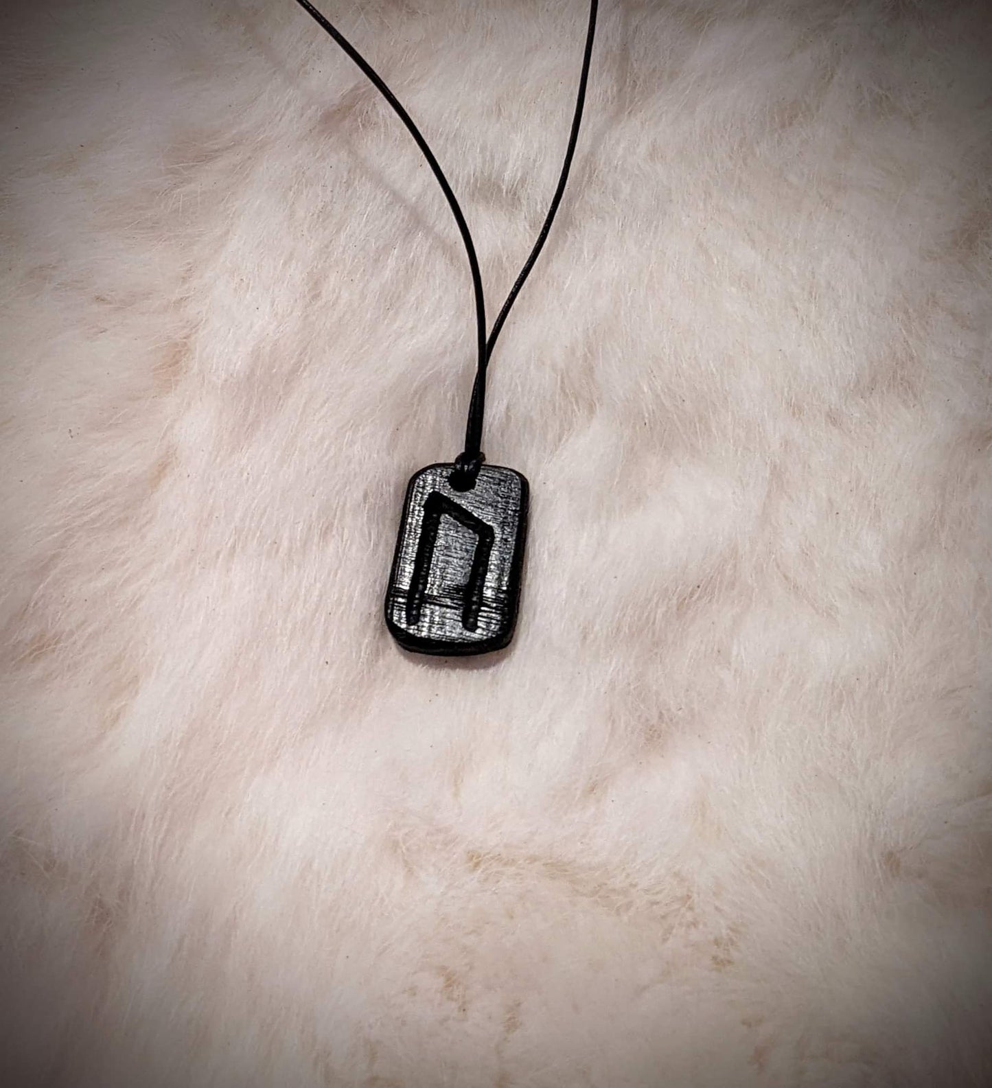 Uruz Pendant | 5000 Year Old Naturally Black Bog Oak | Hand Carved