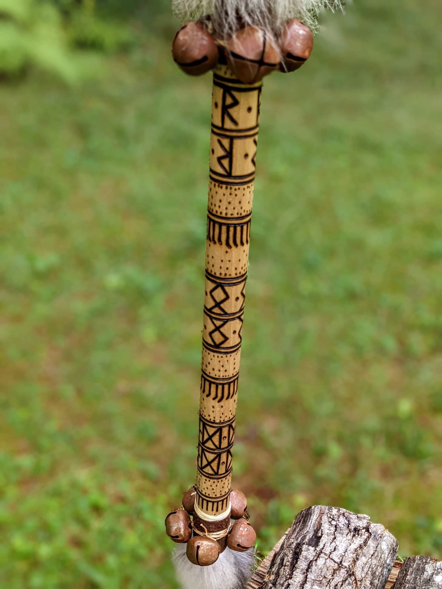 Deer Skull Ritual Runic Formula Staff | Elk Bone | Crow Feather
