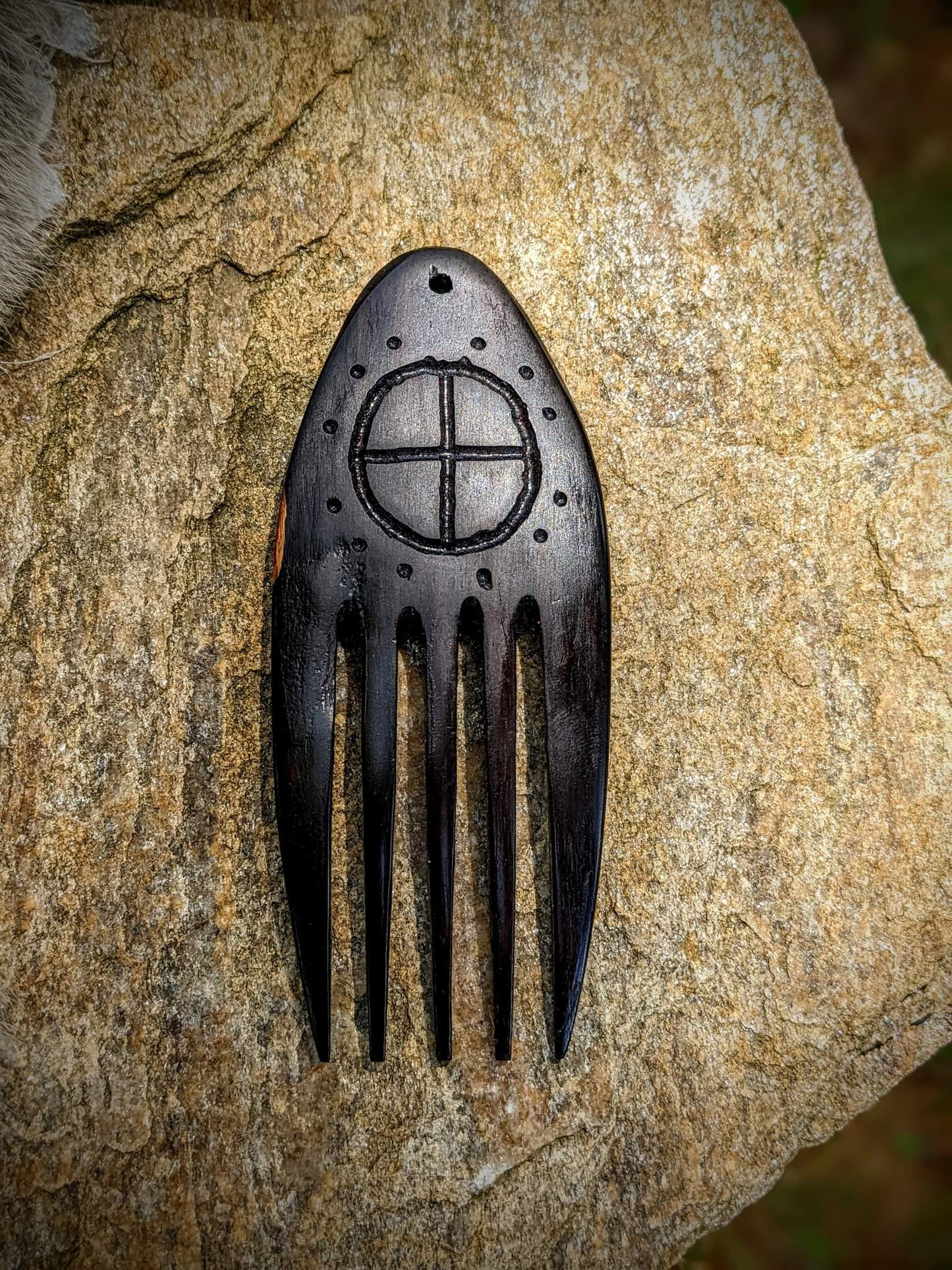 Hand Carved Brazilian Rosewood Beard / Hair Pick