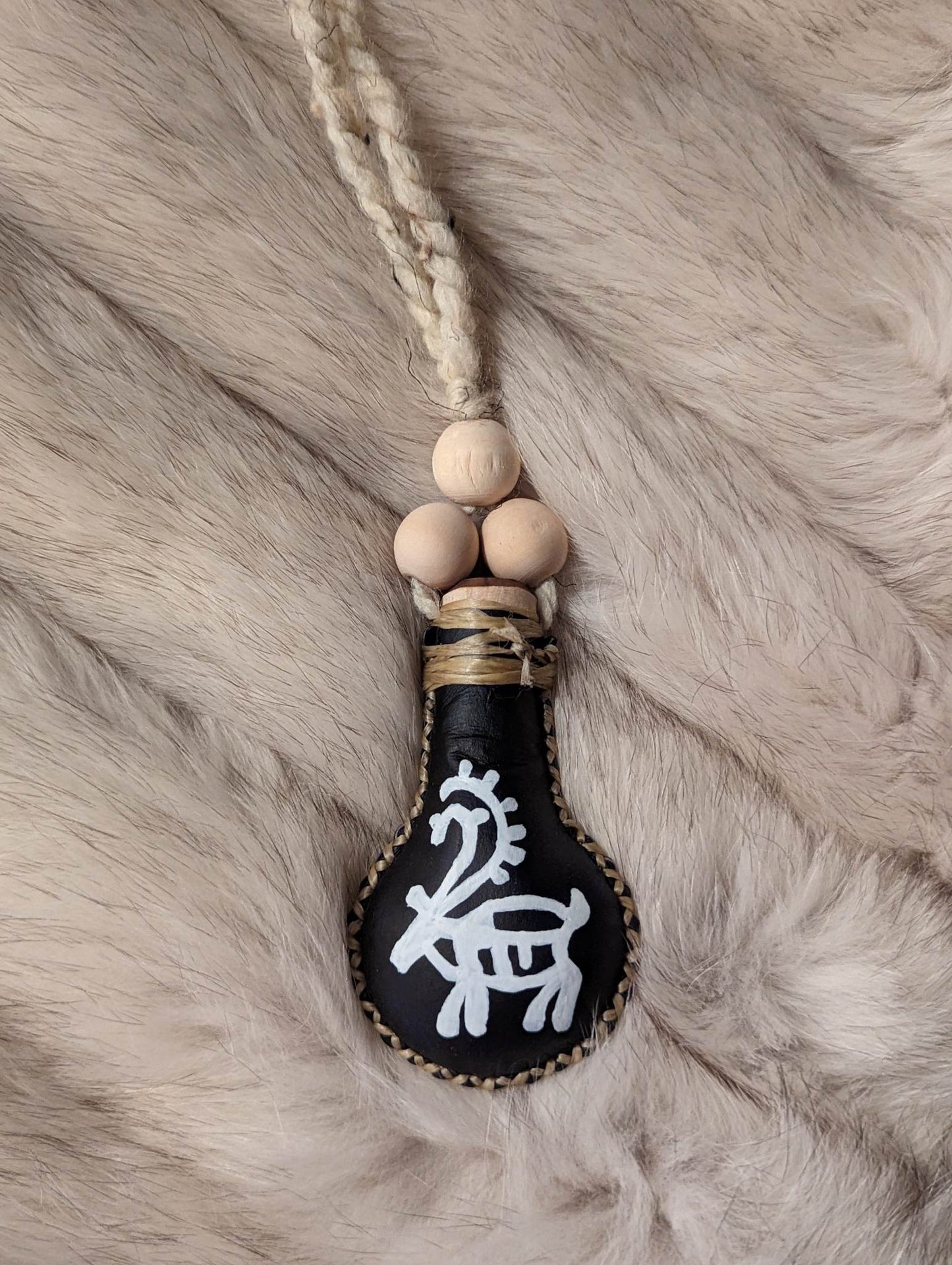 Reindeer Hide Wearable Necklace Rattle