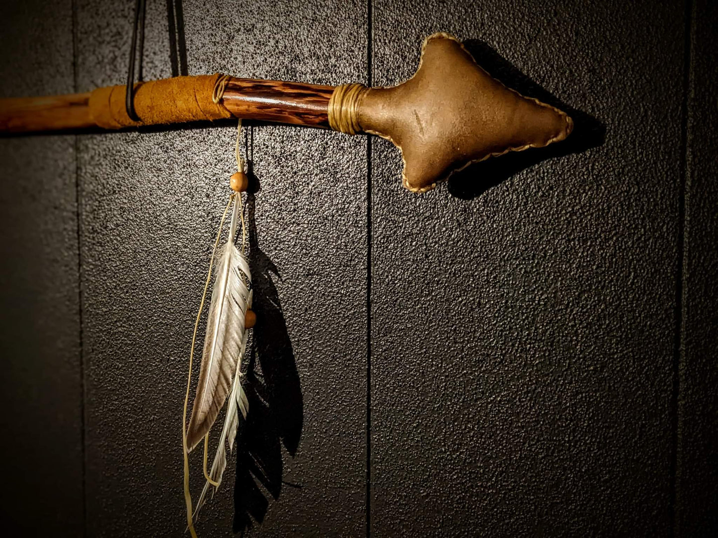 Elk Hunt Ceremonial Arrow Double Ended Rattle Staff | Elk Hide