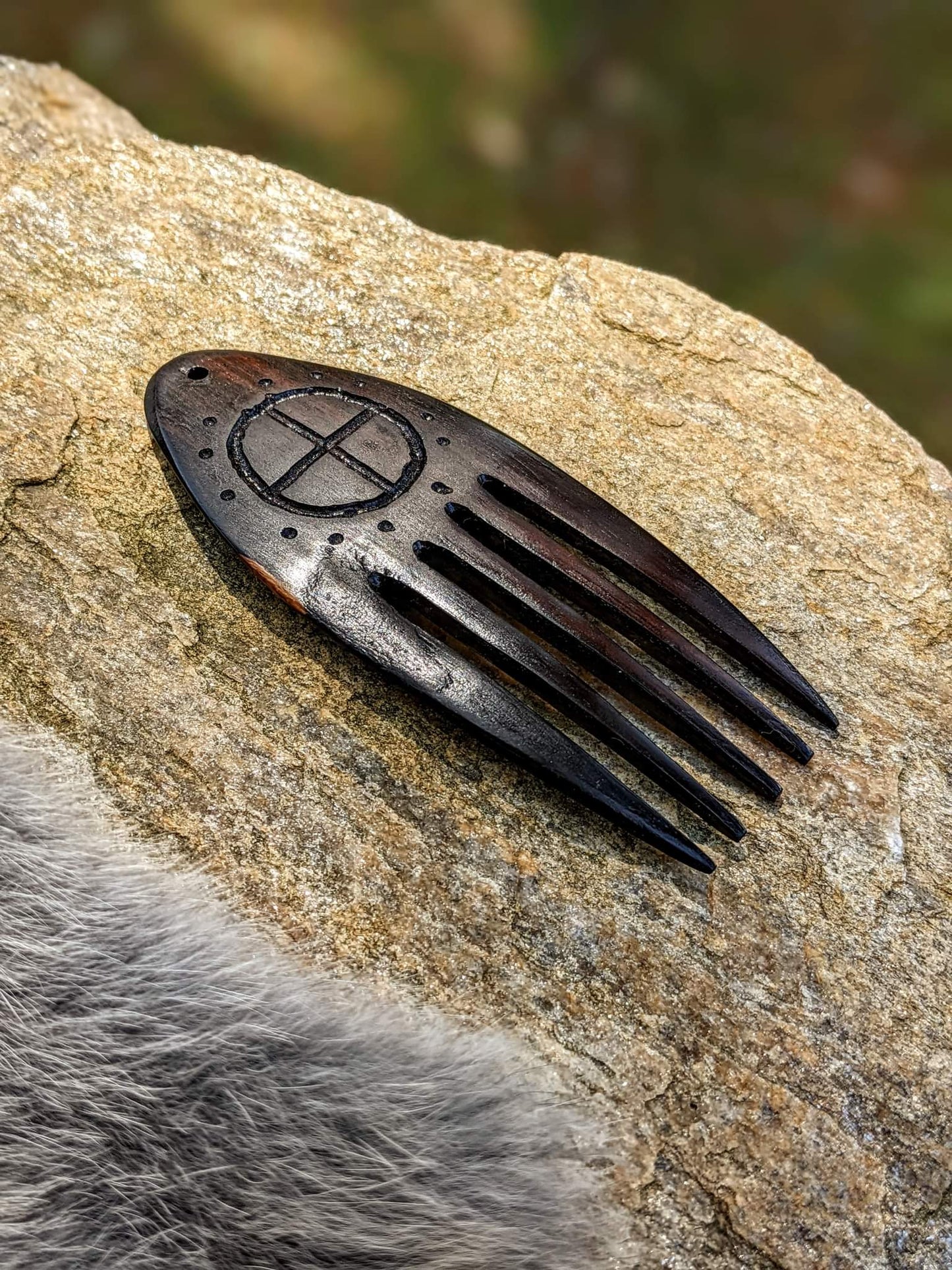 Hand Carved Brazilian Rosewood Beard / Hair Pick