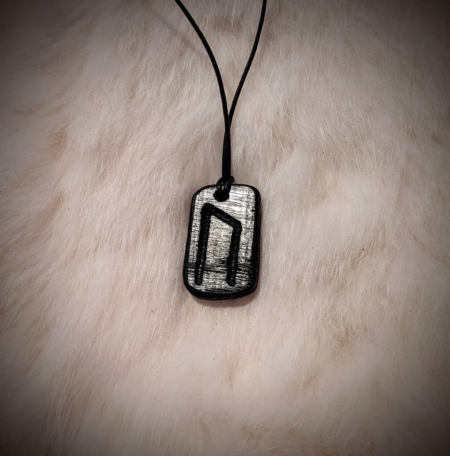 Uruz Pendant | 5000 Year Old Naturally Black Bog Oak | Hand Carved