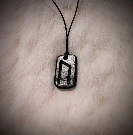 Uruz Pendant | 5000 Year Old Naturally Black Bog Oak | Hand Carved