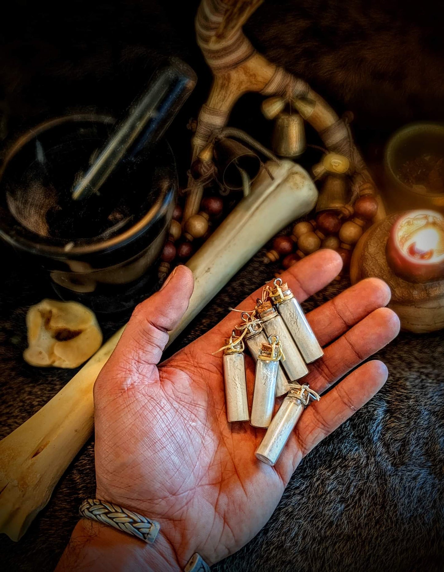 Elk Bone Dust | Algiz Rune Spirit Vial