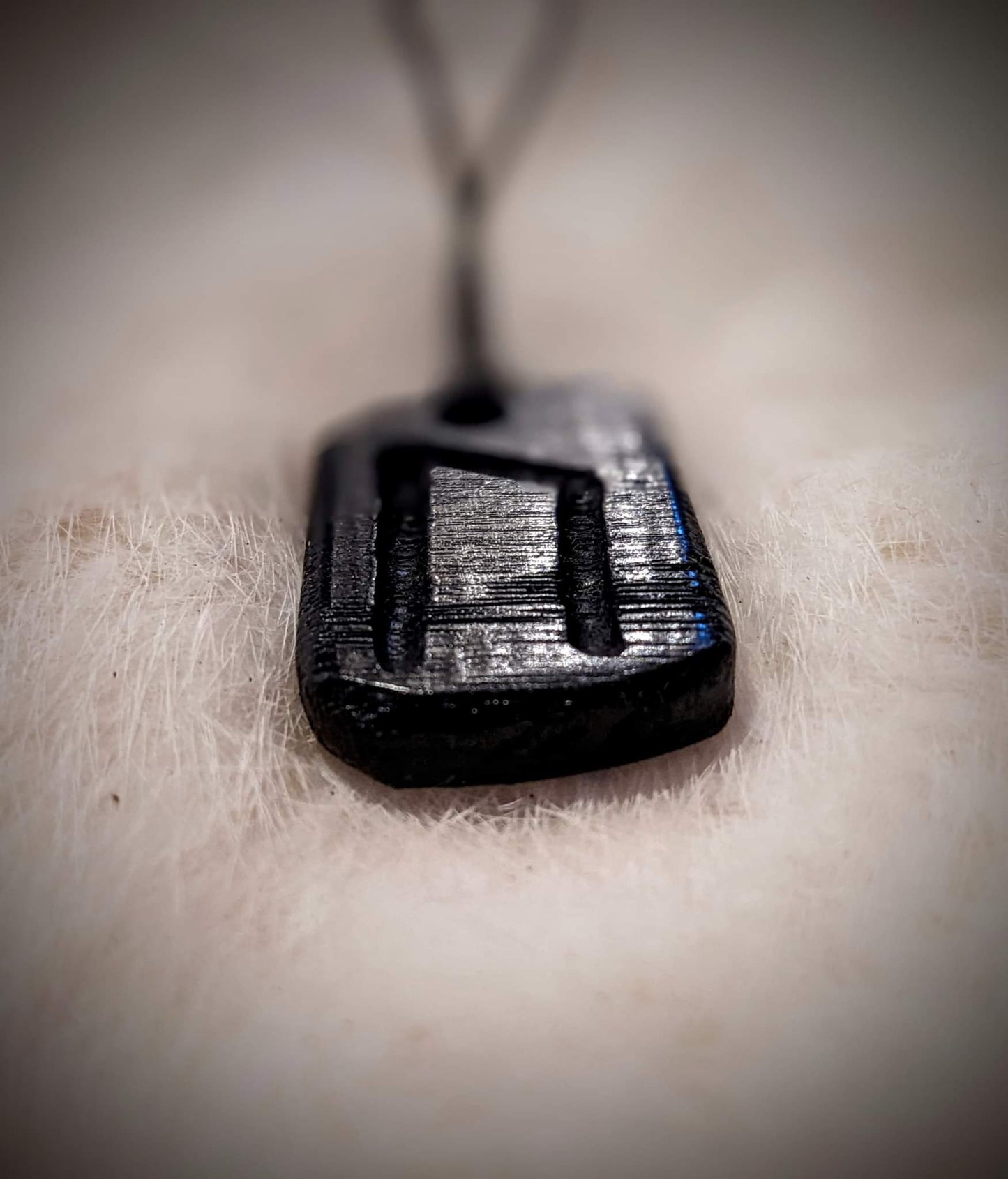 Uruz Pendant | 5000 Year Old Naturally Black Bog Oak | Hand Carved