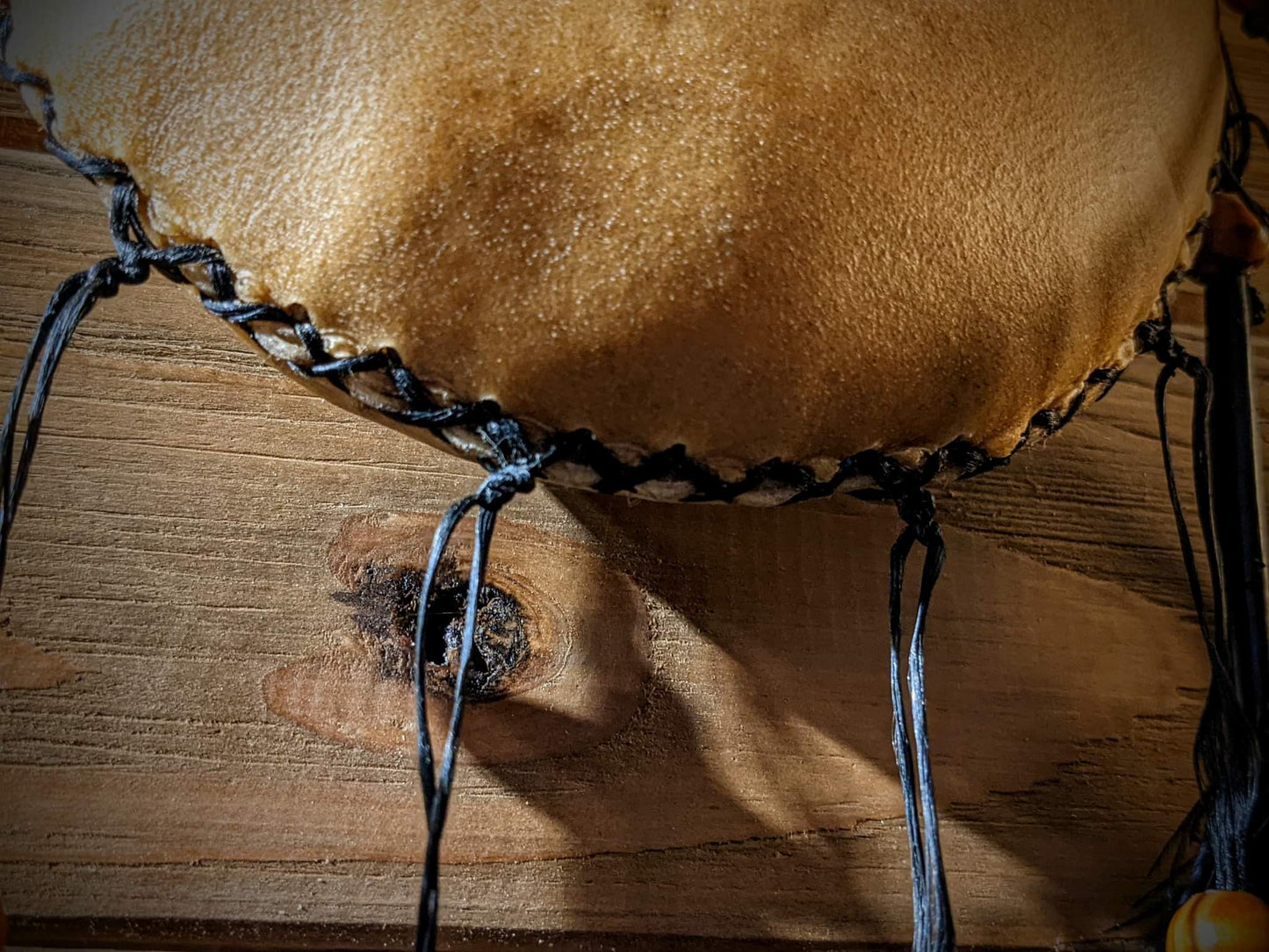 Ondstafr Elk Hide Coyote Fur Ceremonial Rattle Staff