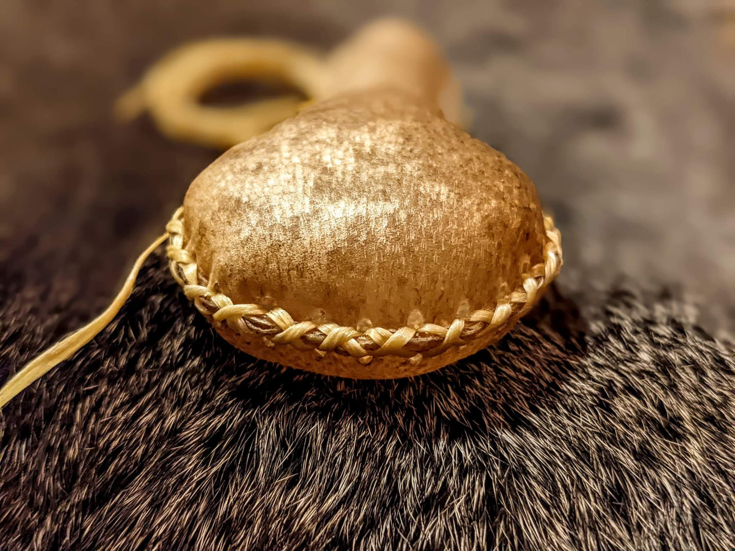 Wearable Bear Elk Bison Hide Rattle Necklace