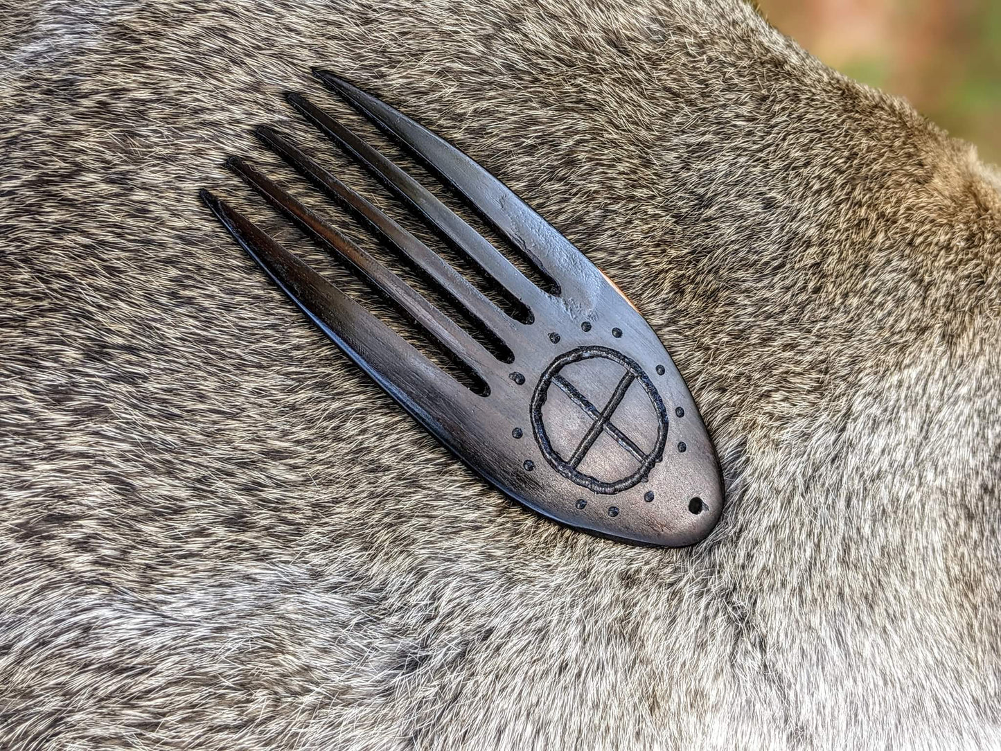 Hand Carved Brazilian Rosewood Beard / Hair Pick
