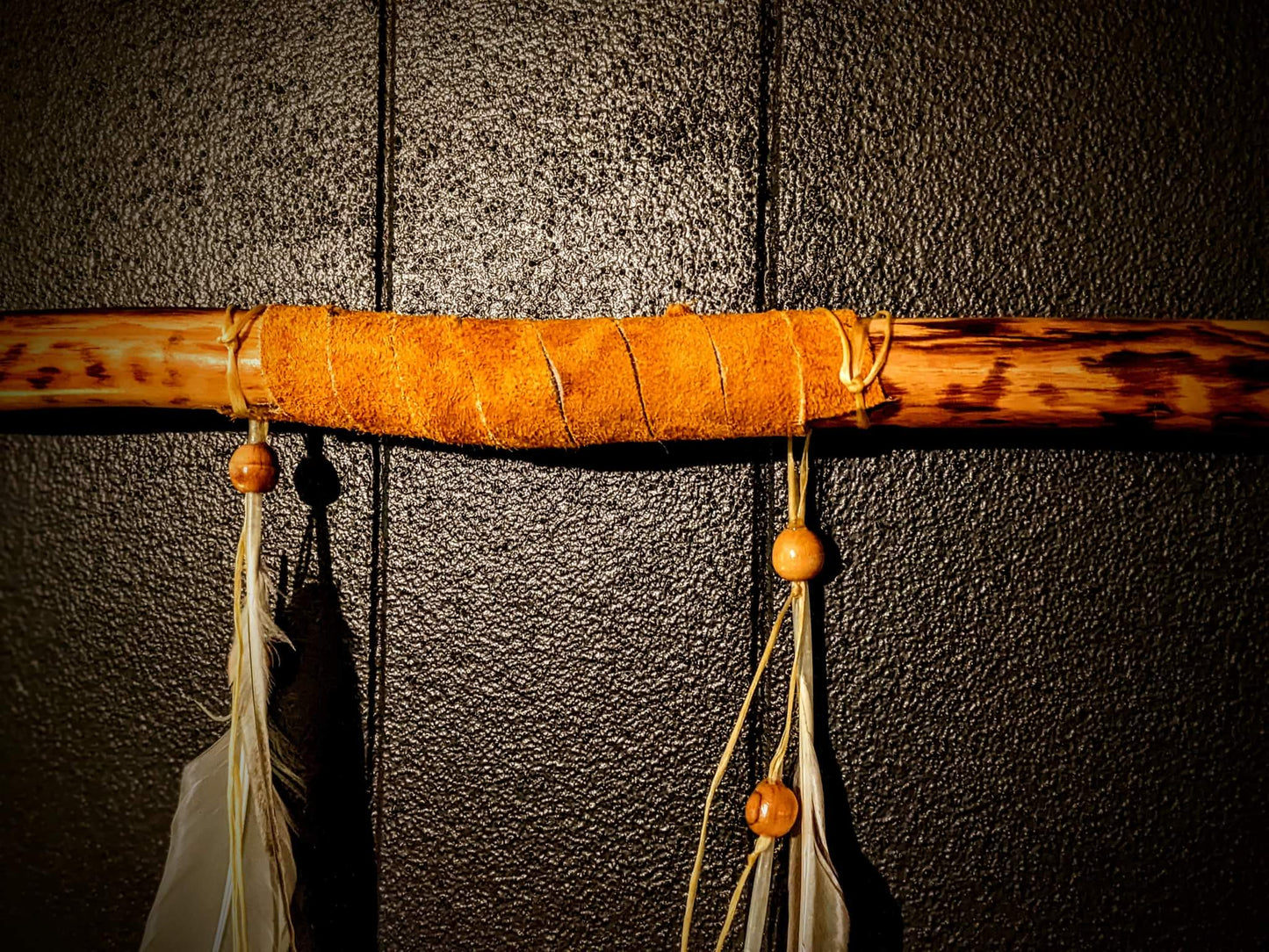 Elk Hunt Ceremonial Arrow Double Ended Rattle Staff | Elk Hide