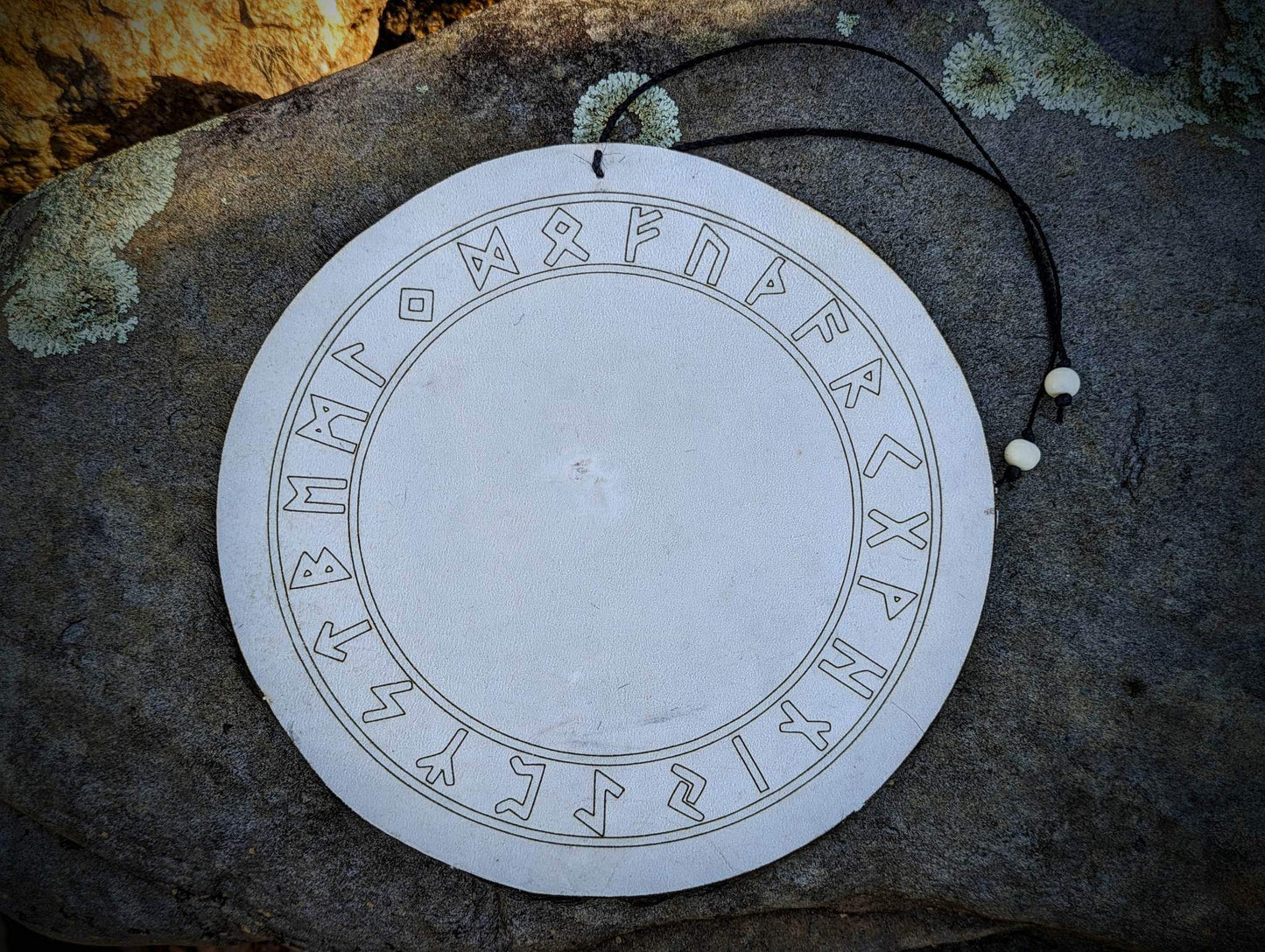 Goat Hide Bone Bead Roll Rune Casting Mat