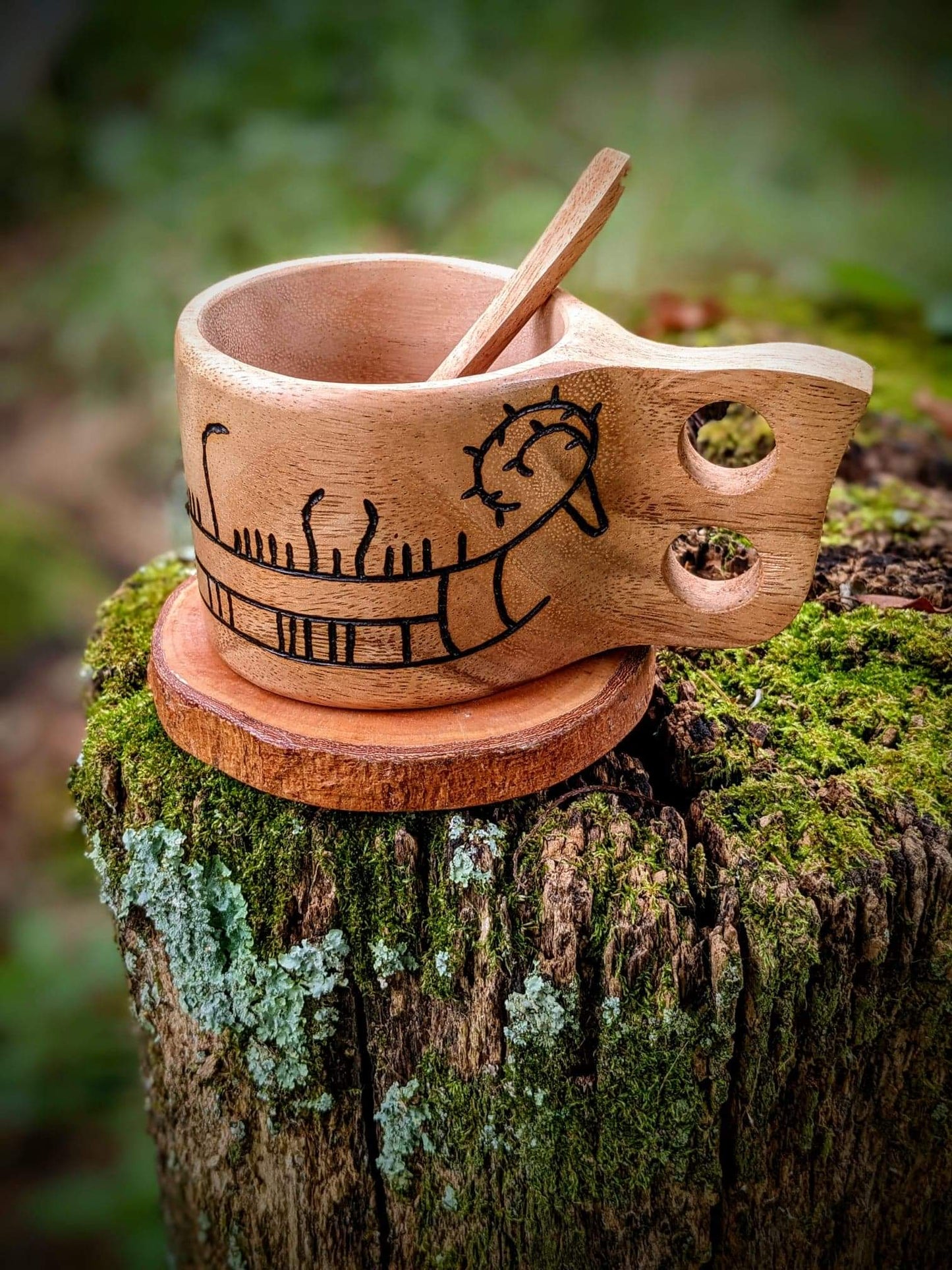 Drakkar Wood Kuksa Gift Set | Coaster | Spoon