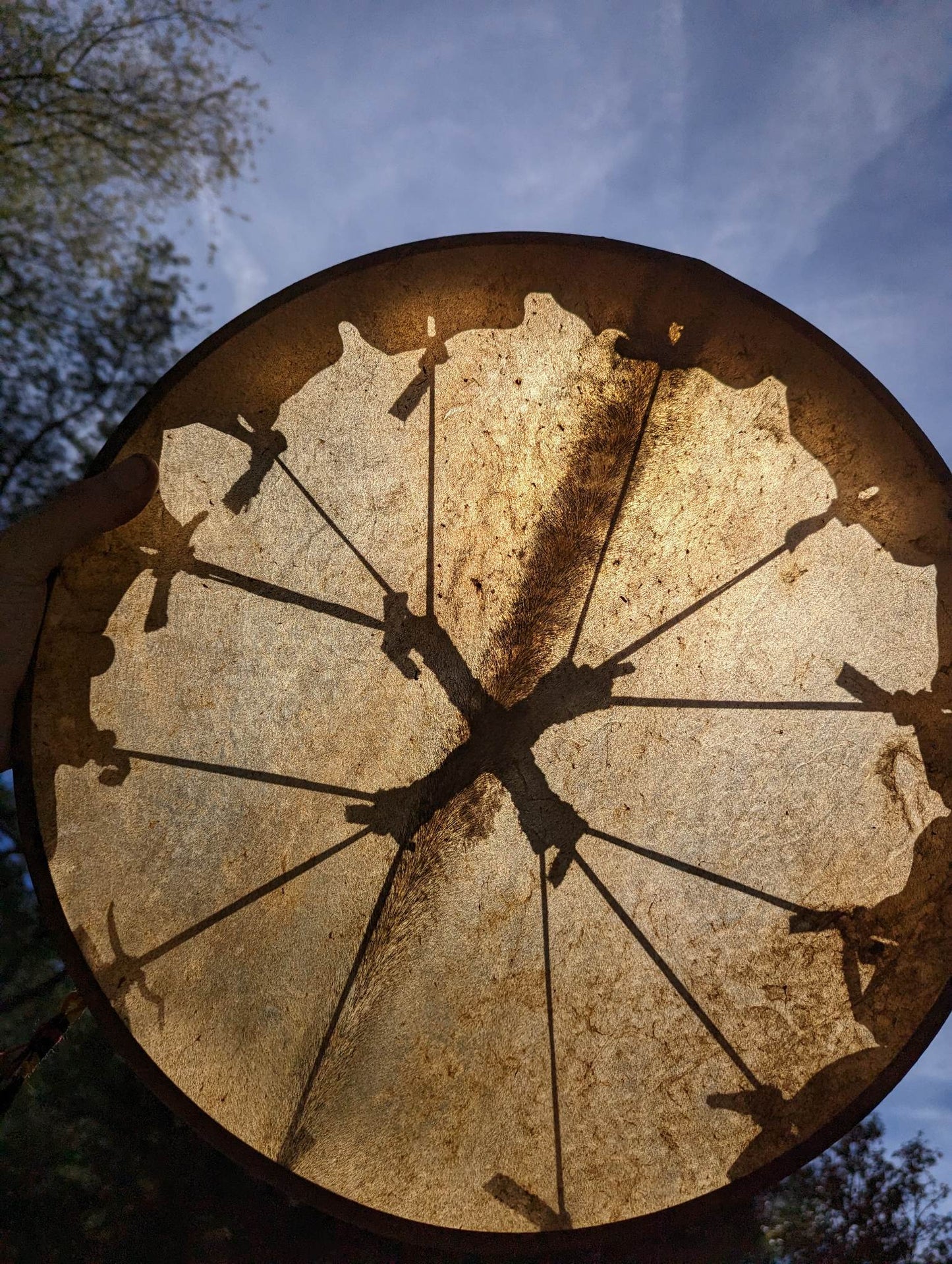 "Right Path" 18 Inch Horse Hide Horse Tail Drum