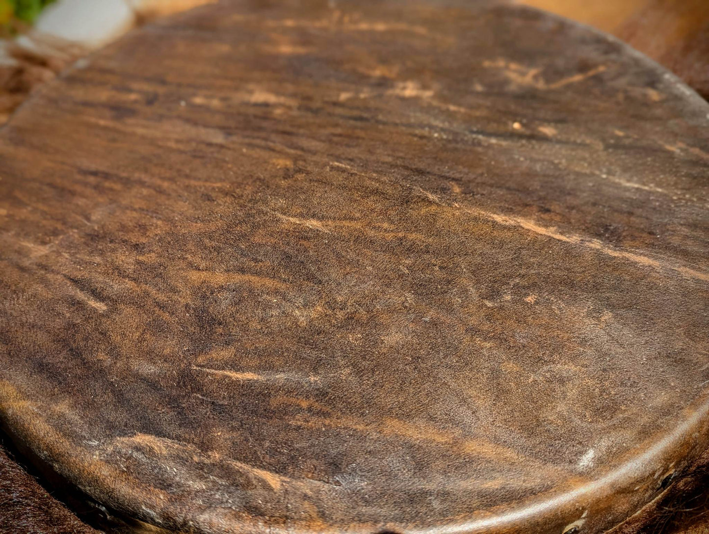Bison Hair And Hide Thick 14 Inch Ceremonial Drum and Beater