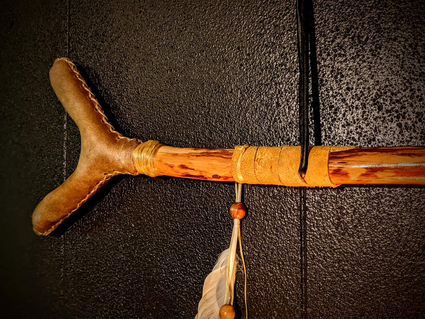 Elk Hunt Ceremonial Arrow Double Ended Rattle Staff | Elk Hide