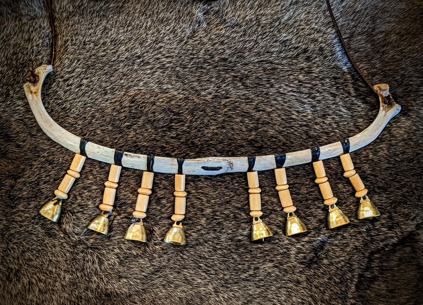 Bone and Bell Ritual Drakkar | Deer Ribs