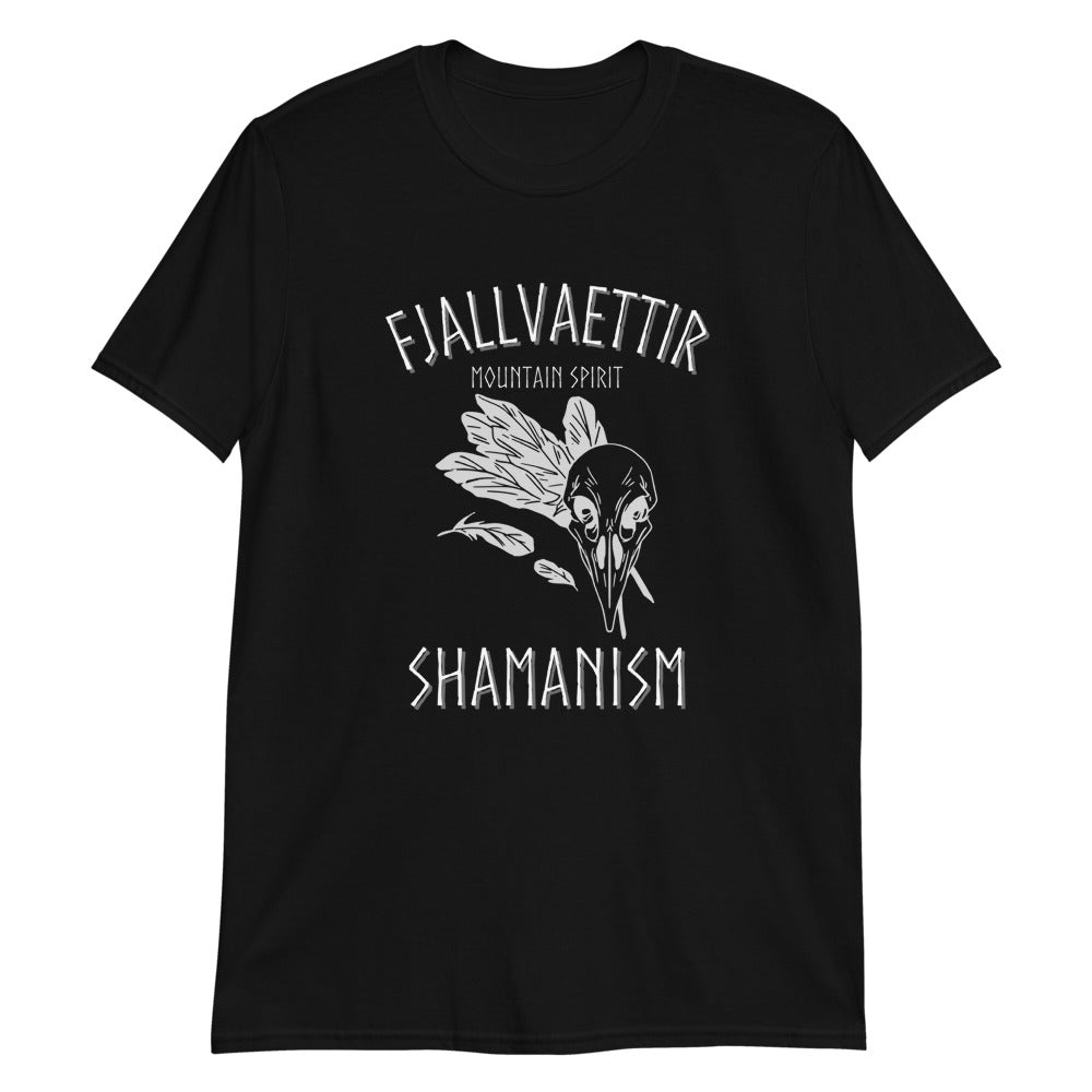Fjallvaettir Raven Skull Short-Sleeve Unisex T-Shirt Mountain Spirit Shamanism