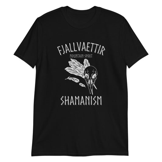 Fjallvaettir Raven Skull Short-Sleeve Unisex T-Shirt Mountain Spirit Shamanism