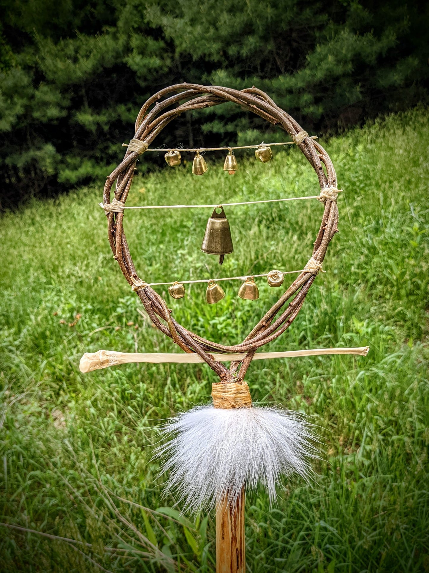 Valdyrbjalla "Wolf Bell" Shaman Warding Bells Protection Staff