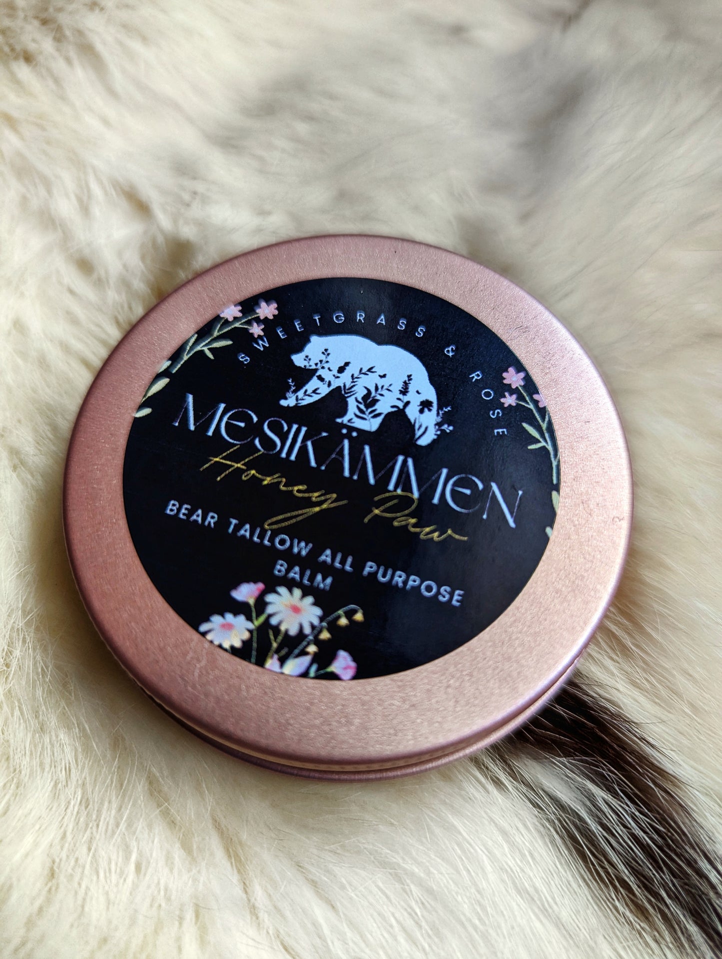 Mesikämmen "Honey Paw" Bear Tallow Salve with Sweetgrass and Rose | Bear Grease Balm