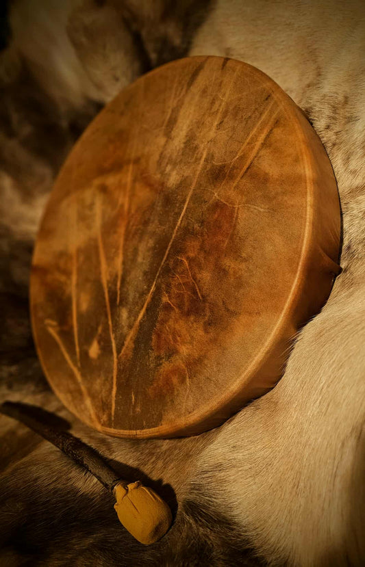 Unique Natural 20" Elk Hide Drum | Elk Rawhide Shaman Drum With Beater