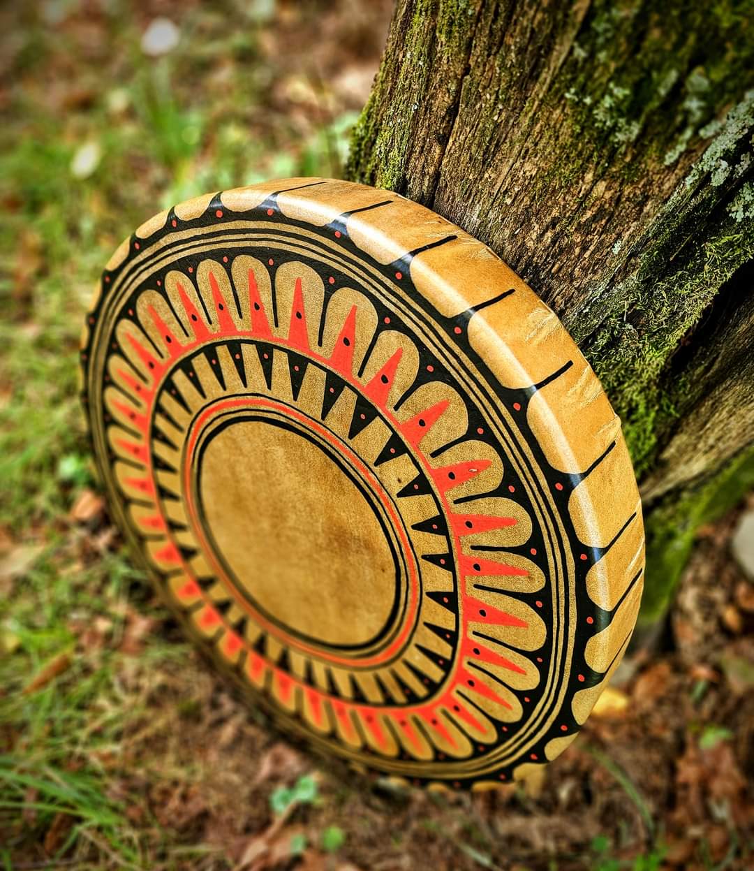 20" Hand Painted Horse Hide Drum