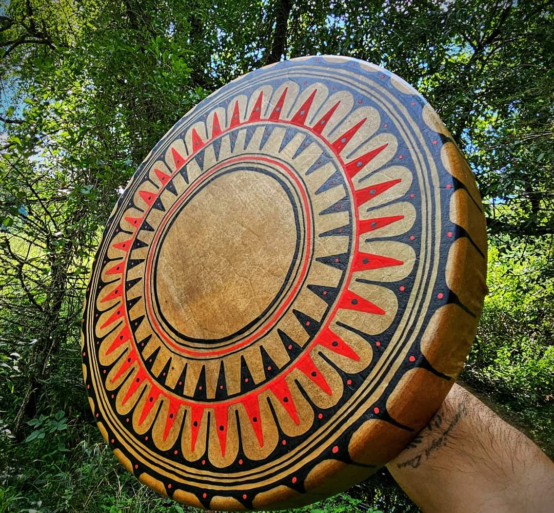 20" Hand Painted Horse Hide Drum