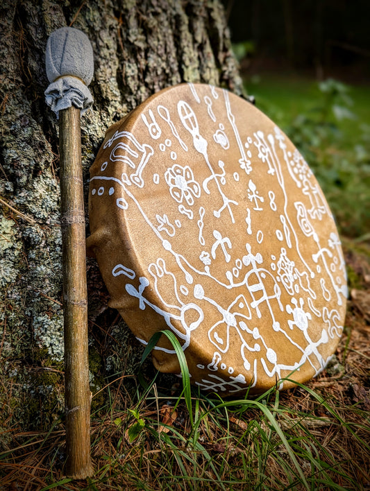 12" Elk Hide Drum on Maple Frame