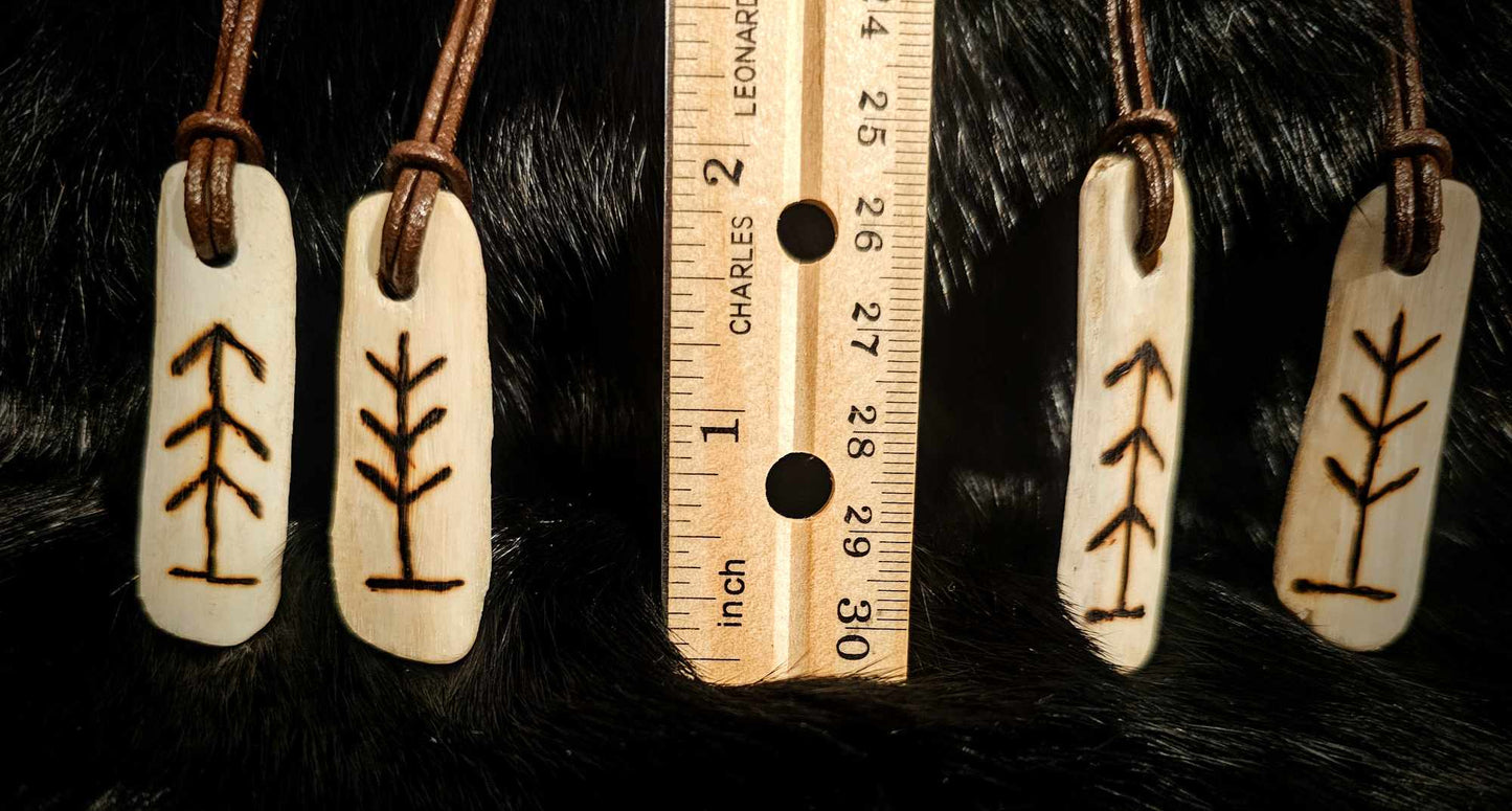 Forest Spirit Rib Bone Talisman on Leather Cord
