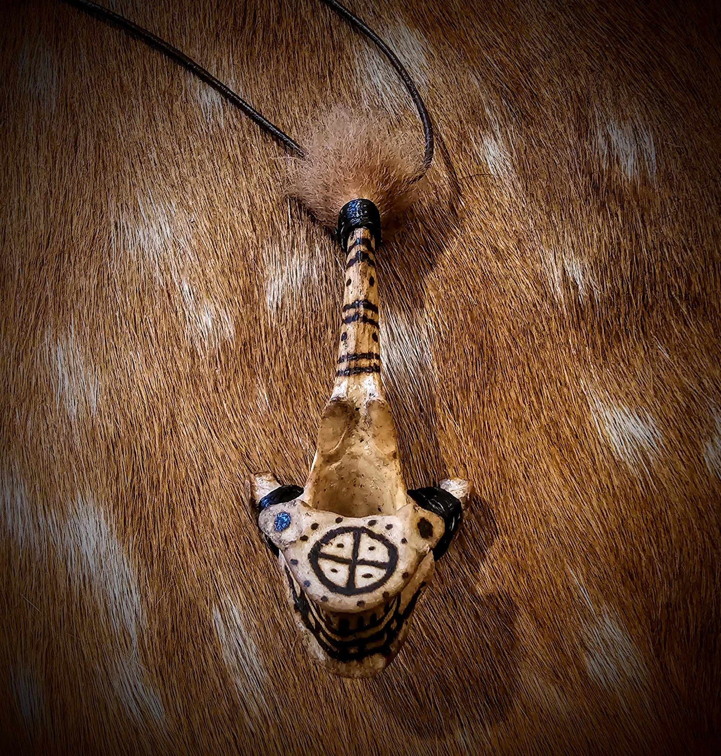 Wolf Spirit Burned Vertebra Talisman Pendant