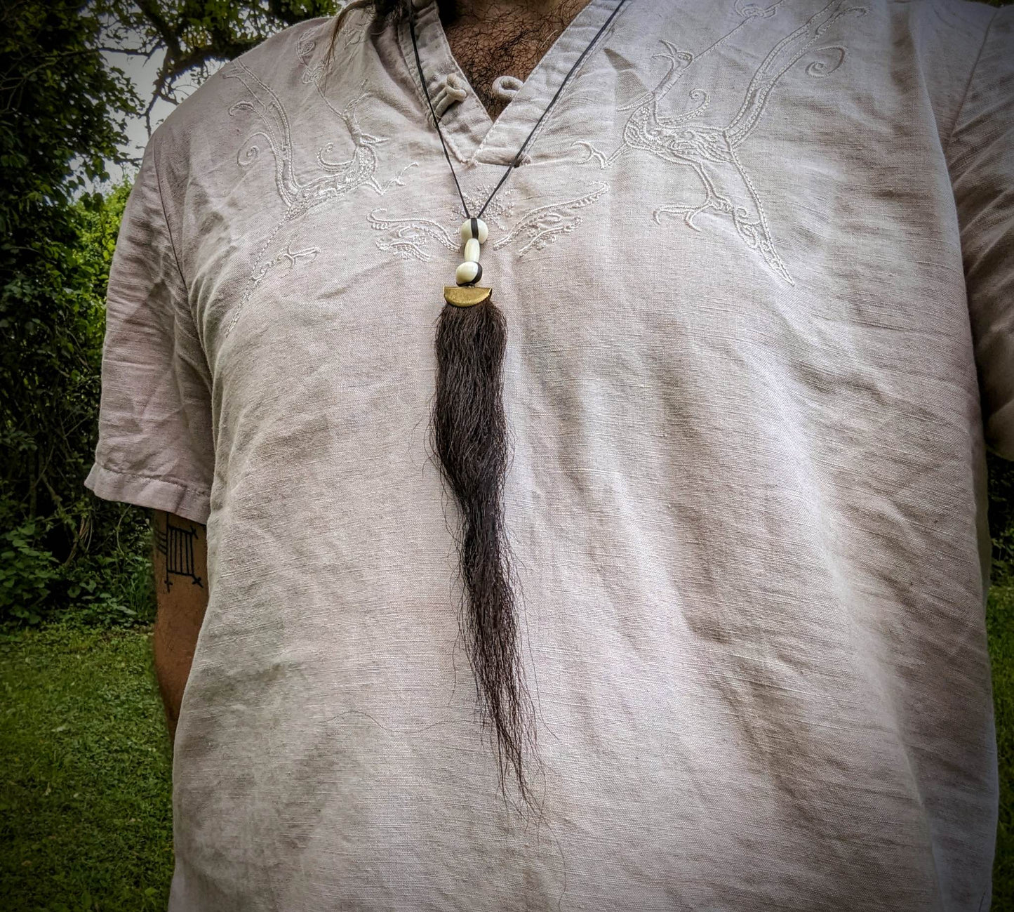 Bison Hair and Cattle Bone Ritual Talisman