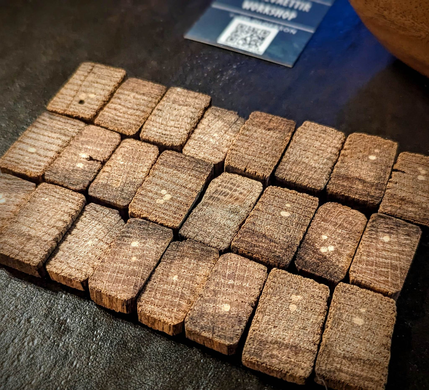 Set of 24 Aged Hickory Wood Runes Rune Set Sealed Stained Elder Futhark