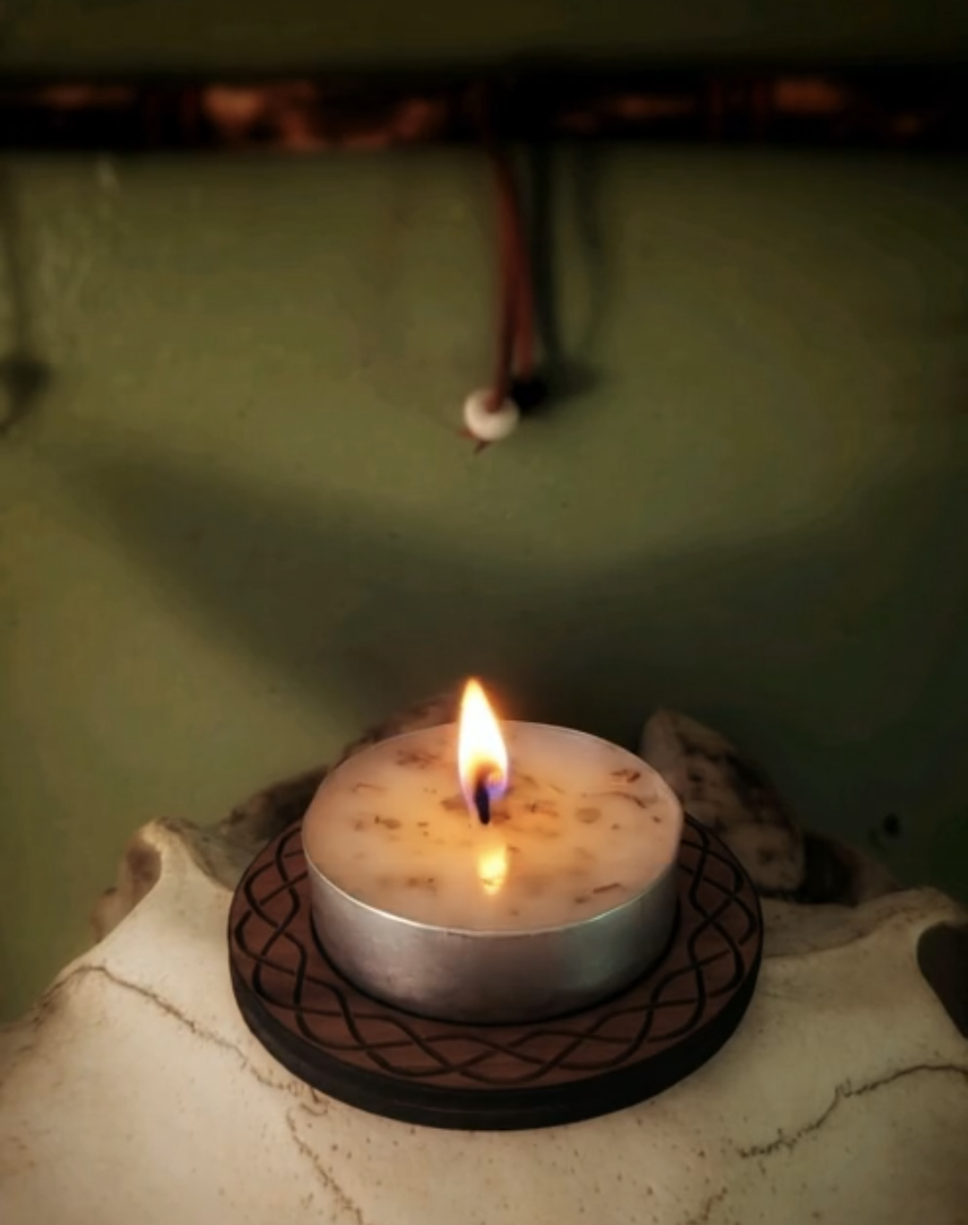 Gift Box | Sage Sweetgrass Smudging Candle with Reusable Cedar Candleholder | Up To 10 Hour Burn Time