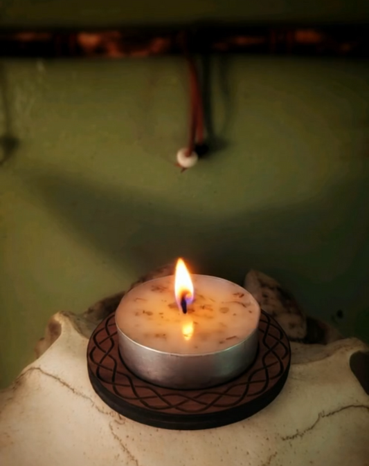 Gift Box | Sage Sweetgrass Smudging Candle with Reusable Cedar Candleholder | Up To 10 Hour Burn Time