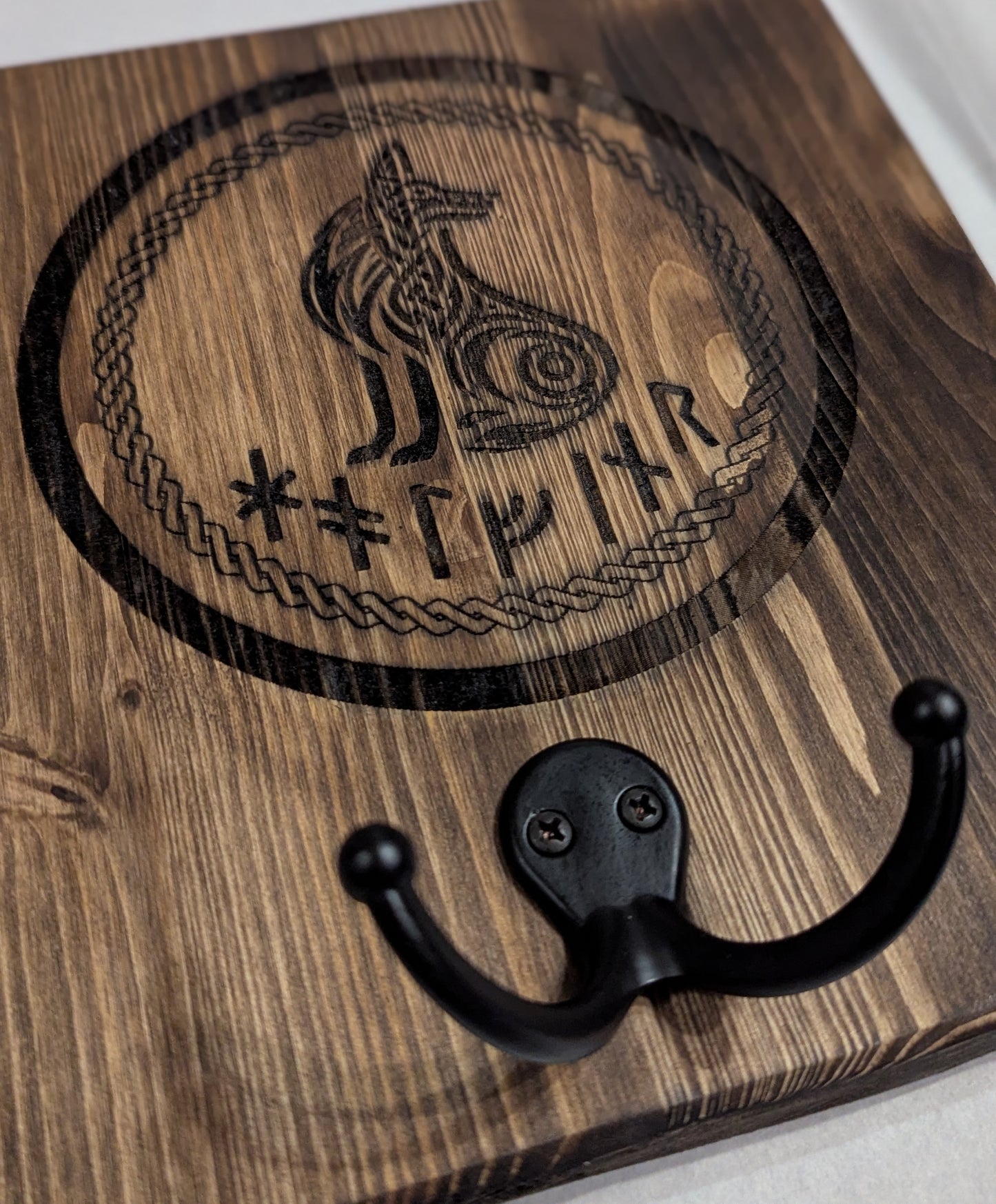 Loyal Friend in Runes Viking Dog Leash Holder | Futhark Viking Dog Art | Gift For Dog | Gift For Viking | Customizable Dog Leash Holder