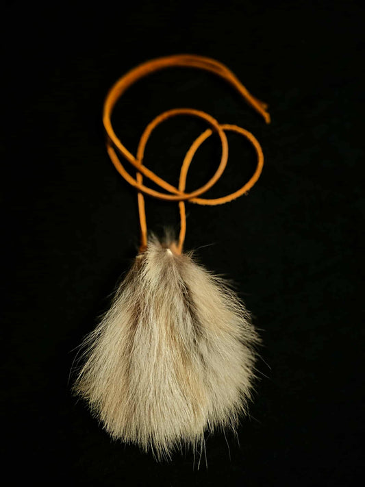Coyote Fur Buckskin Neck Pouch + Medicine Bag