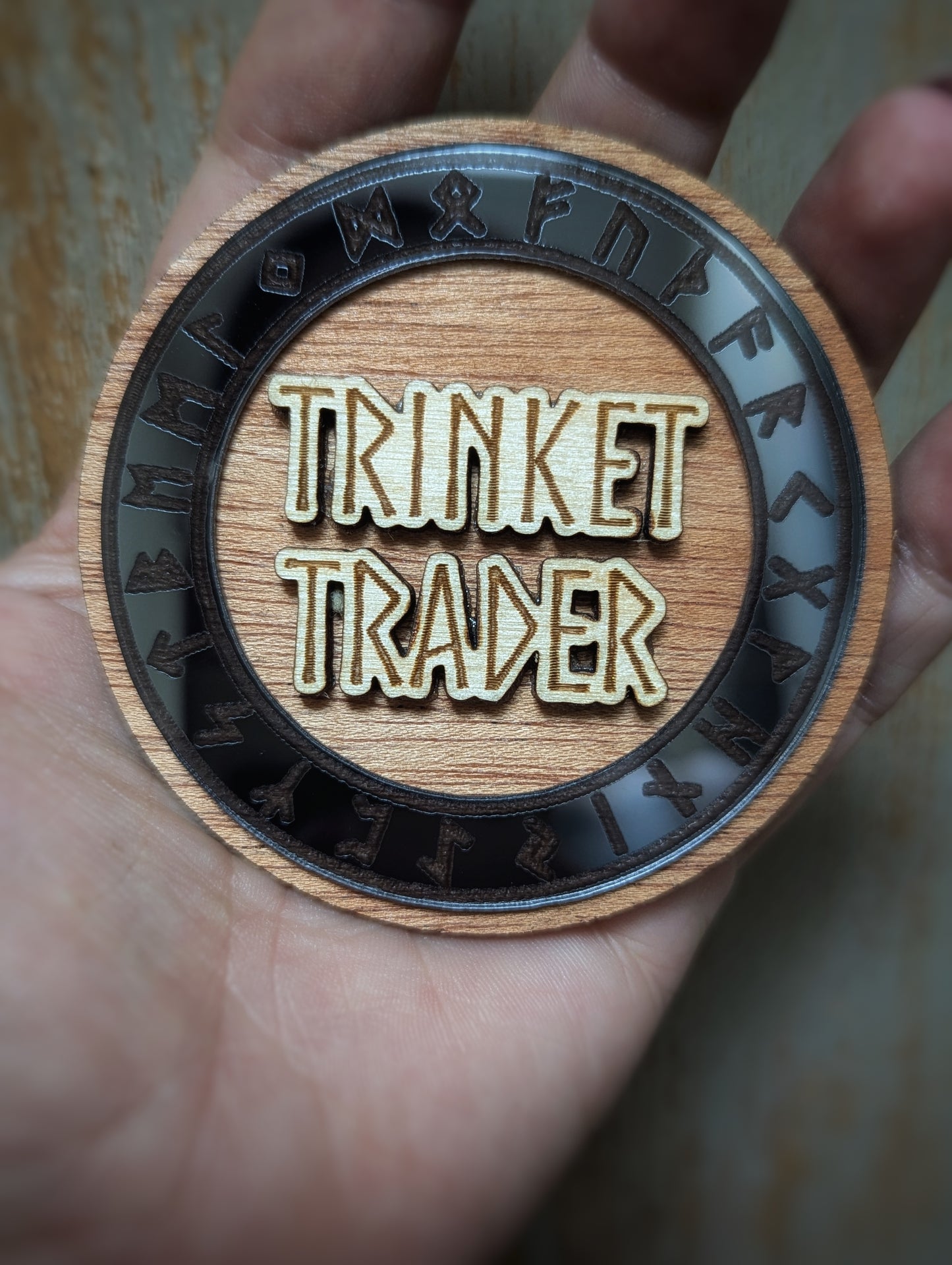 Runic Trinket Trader Badge | Viking Trinket Trader | Renfest Pin
