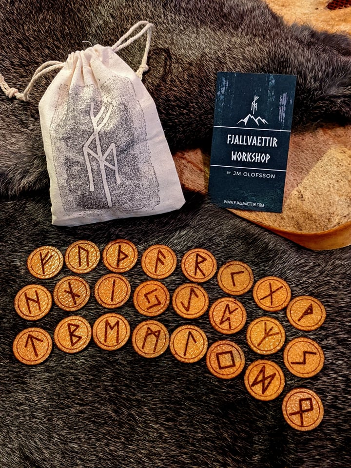 Genuine Bear Hide Elder Futhark Runes | Bear Skin Runes | Berserker Runes