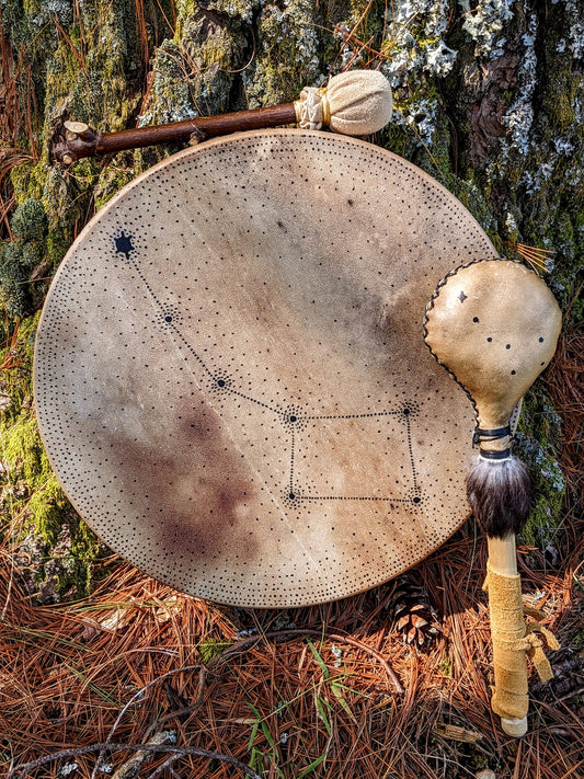 Nordrsongr 14" Elk Hide North Star Drum & Rattle Set With Beater