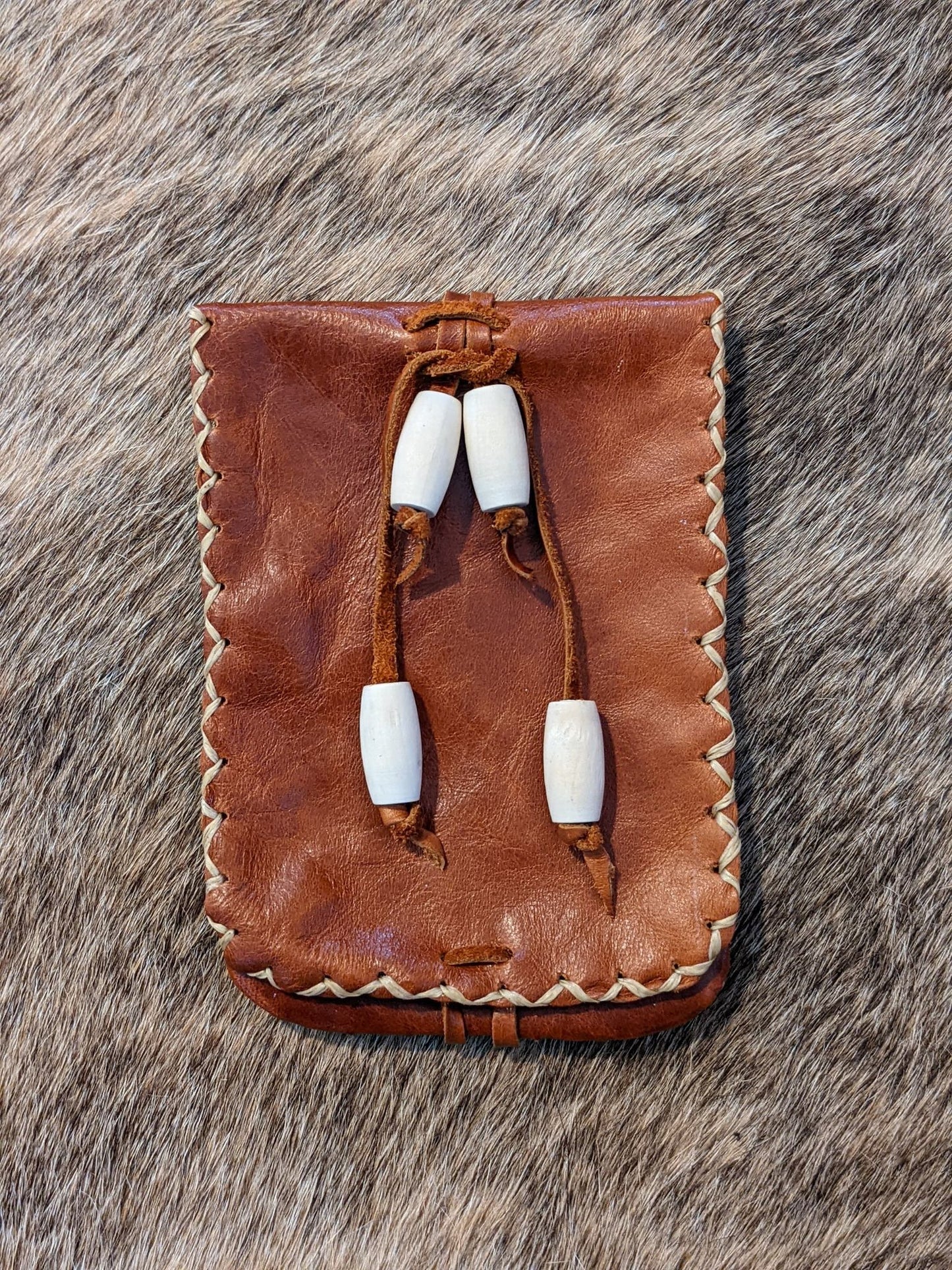 Hand Sewn Leather Pouch | Rune Bag | Elder Futhark Engraving