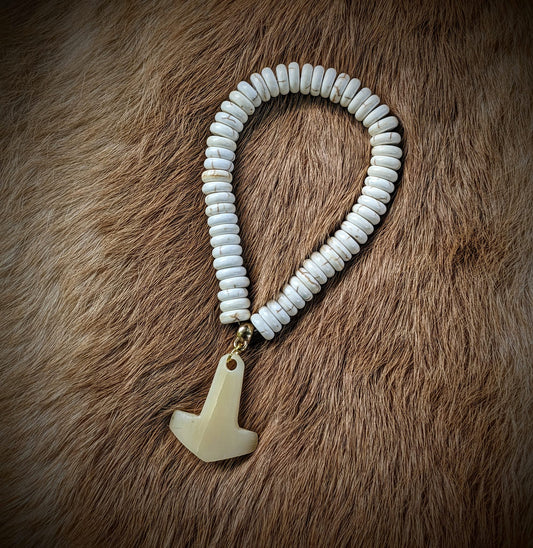 Stone & Elk Bone Mjolnir Bracelet | Unisex Jewelry