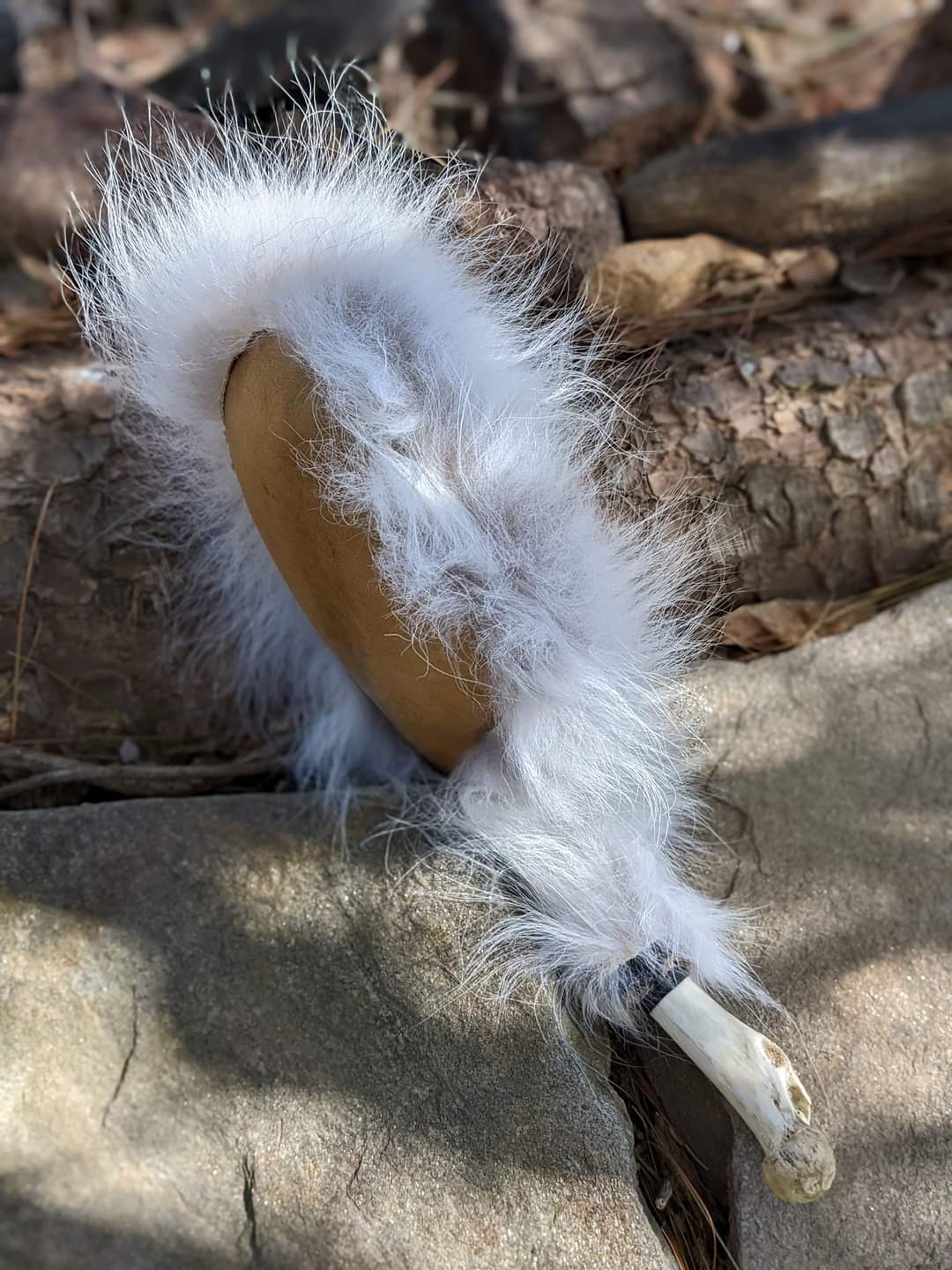 "Dog Shaman" Dream Rattle | Coyote Fur | Elk Hide | Deer Bone