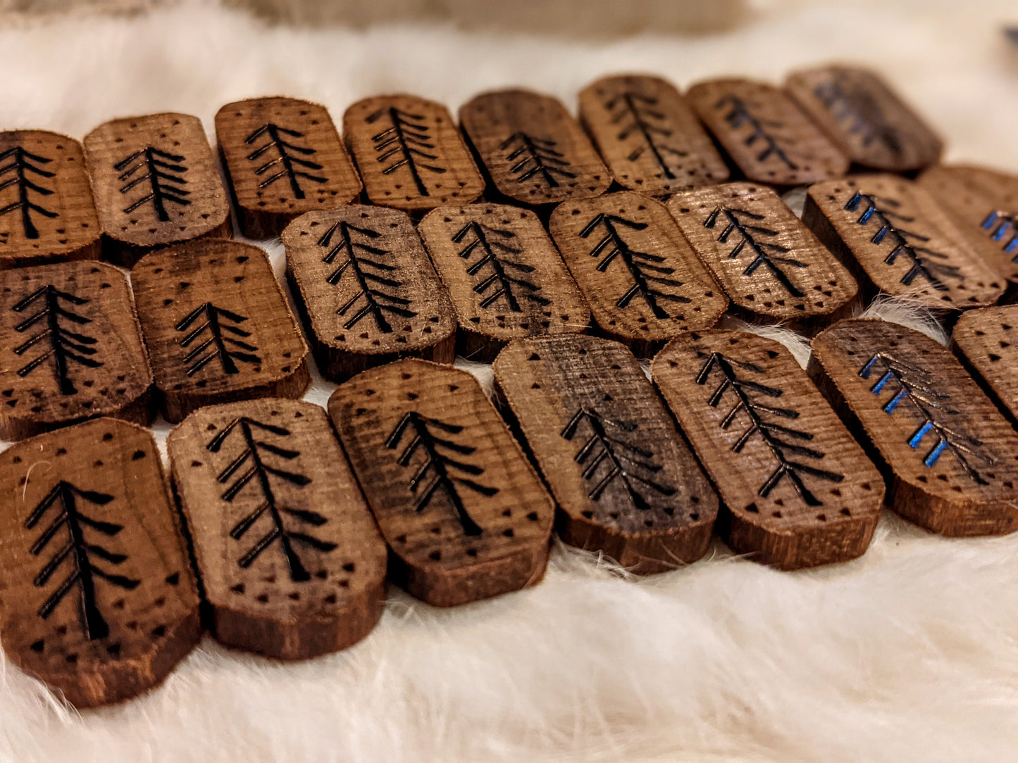 Poplar Wood Rune Set | Elder Futhark Runes | Handmade Tree Design